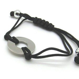 Adjustable Black  Washer Bracelets